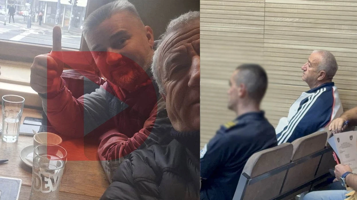 Publikohet fotografia  oficeri i BIA s dhe spiuni i dyshuar Fehim Sali në një nga takimet e tyre në Serbi