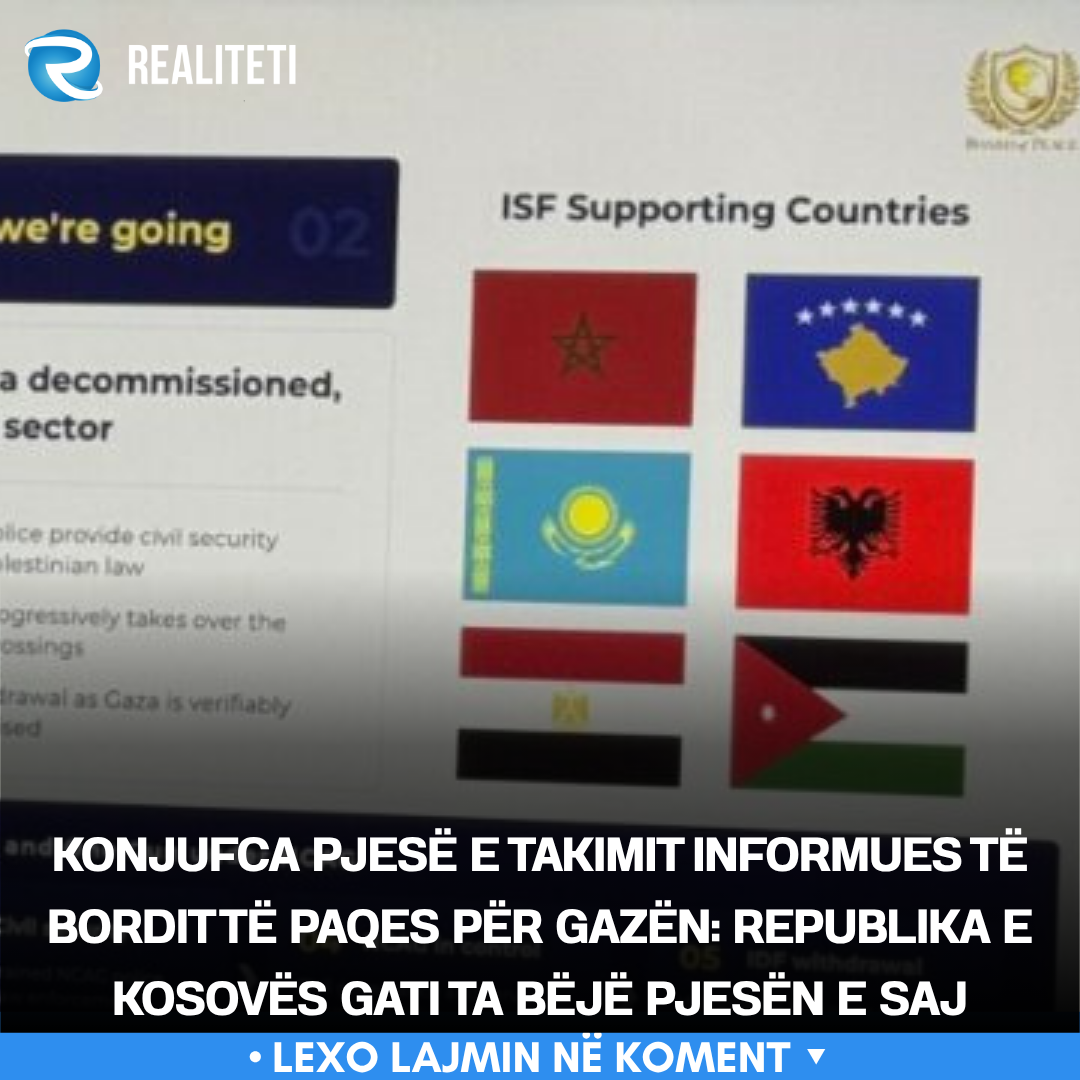 Konjufca pjesë e takimit informues të Bordit të Paqes për Gazën  Republika e Kosovës gati ta bëjë pjesën e saj