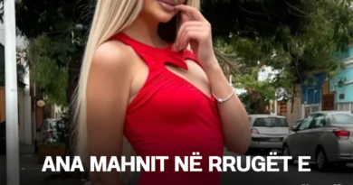 Ana mahnit në rrugët e qytetit me fustanin flakë të kuq