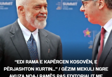 “Edi Rama e kapërcen Kosovën, e përjashton Kurtin…” / Gëzim Mekuli ngre akuza ndaj Ramës pas editorialit me Vuçiç në FAZ