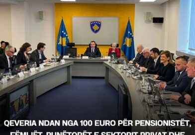 Qeveria ndan nga 100 euro për pensionistët, fëmijët, punëtorët e sektorit privat dhe studentët