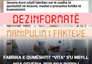 Fabrika e qumështit “VITA” s’u mbyll nga Qeveria, por nga bordi i kompanisë