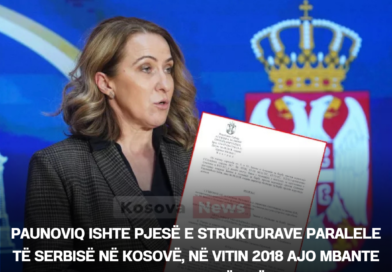 Paunoviq ishte pjesë e strukturave paralele të Serbisë në Kosovë, në vitin 2018 ajo mbante poziten e u.d. Drejtoreshës së Institucionit Farmaceutik në Pejë