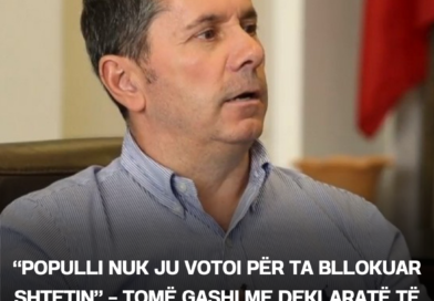 “Populli nuk ju votoi për ta bllokuar shtetin” – Tomë Gashi me deklaratë të fortë