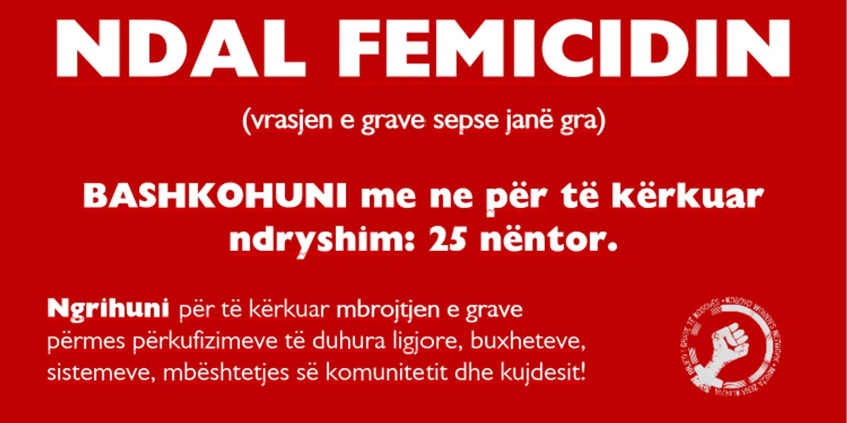 RrGK fton qytetarët në protestë më 25 nëntor kundër vrasjes së grave
