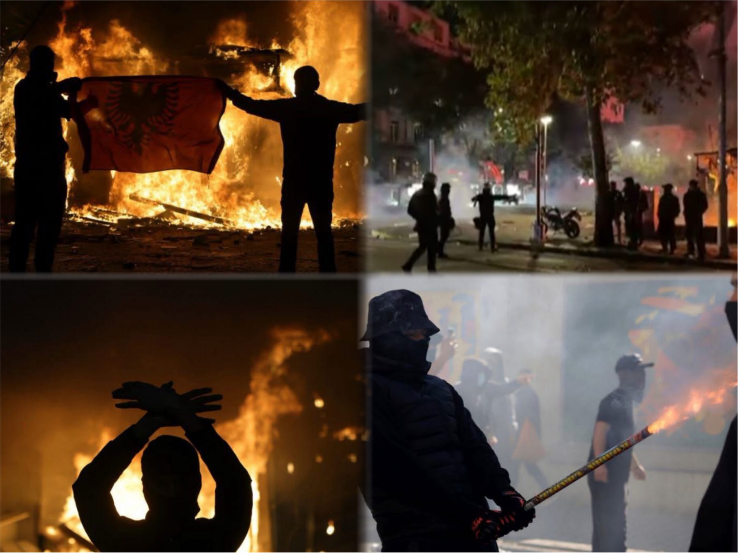 LIVE Tirana në kaos  digjen institucione dhe biznese private  policia gaz lotsjellës ndaj protestuesve