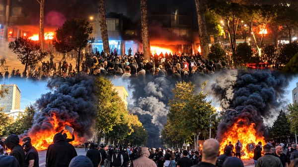 Tirana në kaos  protestuesit sulmojnë ministritë  Kryeministrinë  Piramidën dhe bizneset në bulevard  përplasje nëpër rrugë me policinë